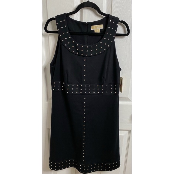 MICHAEL Michael Kors Black Silver Studded Sleeveless Women's Midi Dress NWT - Picture 4 of 14